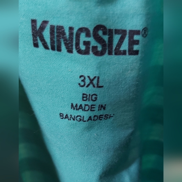 * KingSize green check ss shirt, 3xl big - Picture 4 of 7